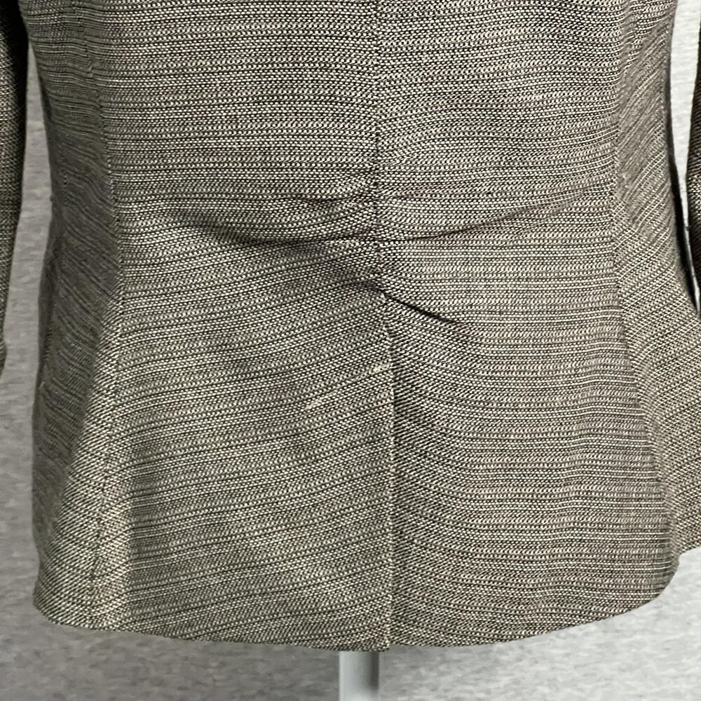 Cabi Blazer Womens 4 Brown Black Single Button 3/4 Sleeve Ruched Casual Career - Picture 6 of 16